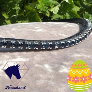 Montana and Dark Indigo Single Row Preciosa Crystal Browband