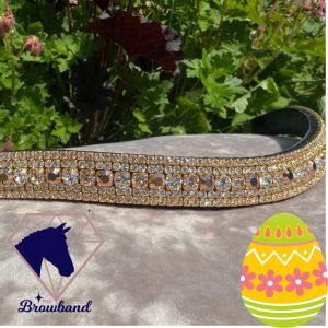 Crystal and Gold Quartz 3/4" Preciosa Crystal Browband