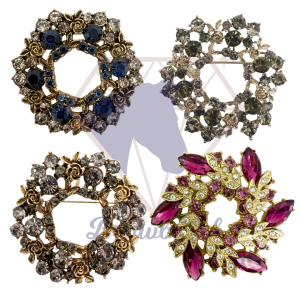 Large Coloured Crystal Stock Pin