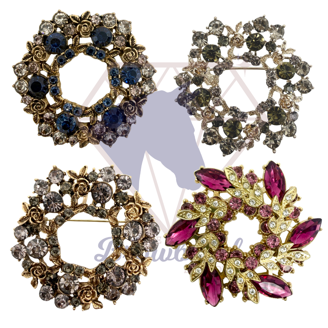 Large Coloured Crystal Stock Pin